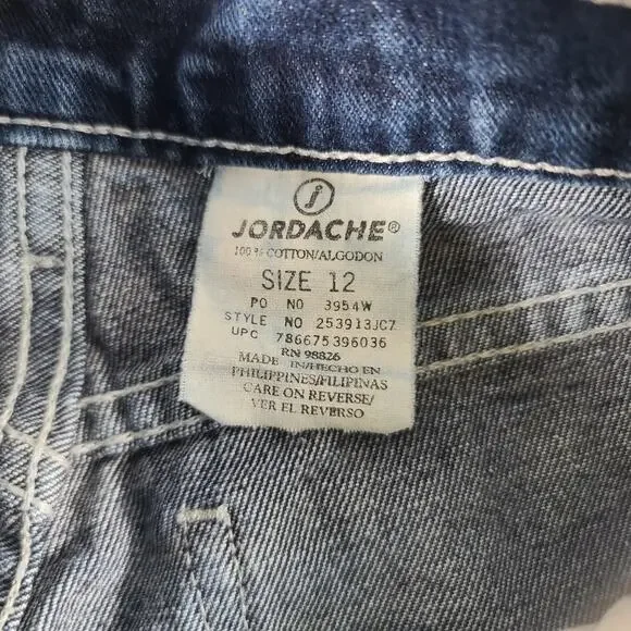Jordache Vintage Blue Jeans Embellished Gold Hearts Metallic Boot Cut Flare 12 - Picture 4 of 4